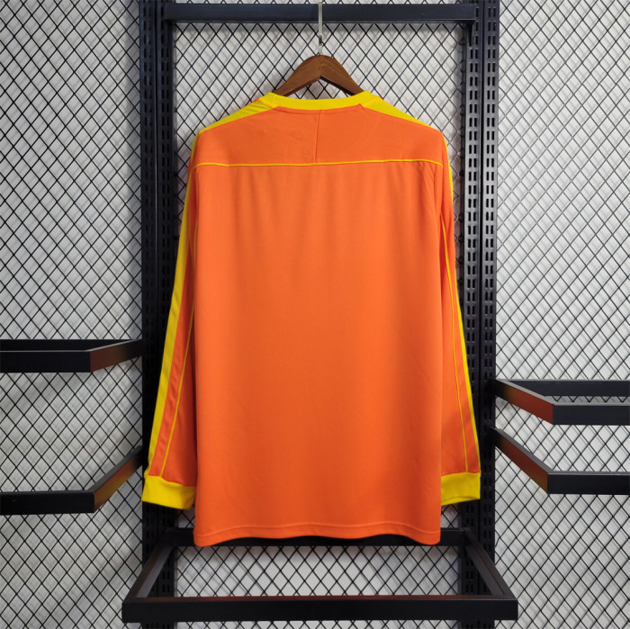 Retro Jersey Long Sleeve 1998 Brazil Orange Goalkeeper Soccer Jersey Vintage Camisetas de Futbol