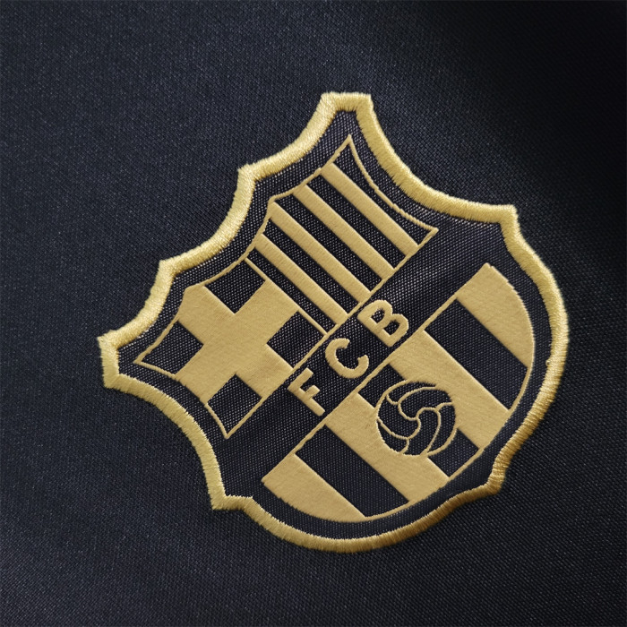 with Laliga Patch Retro Jersey 2020-2021 Barcelona Third Away Black Home Soccer Jersey Vintage Football Shirt