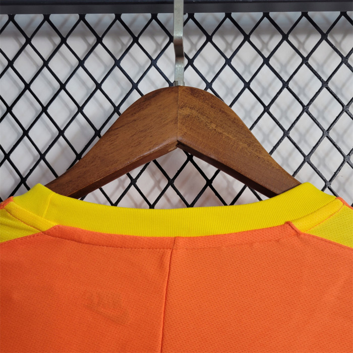 Retro Jersey Long Sleeve 1998 Brazil Orange Goalkeeper Soccer Jersey Vintage Camisetas de Futbol