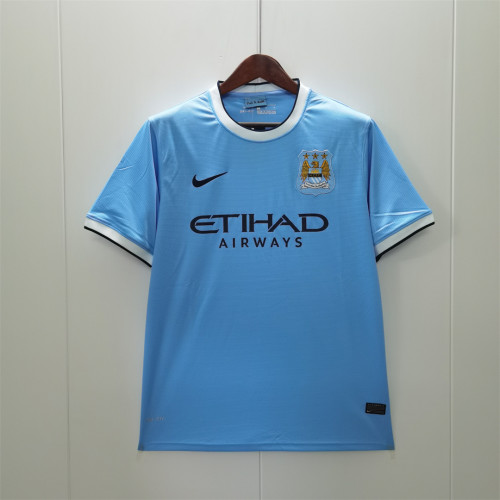 Retro Man City Shirt 2013-2014 Manchester City Home Vintage Soccer Jersey