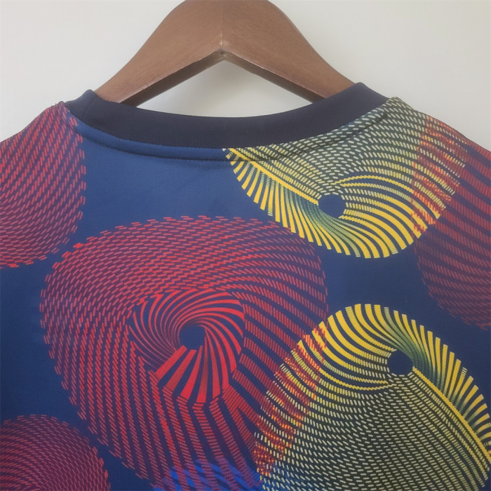 Fan Version 2022 Spain Colorful Soccer Prematch Jersey