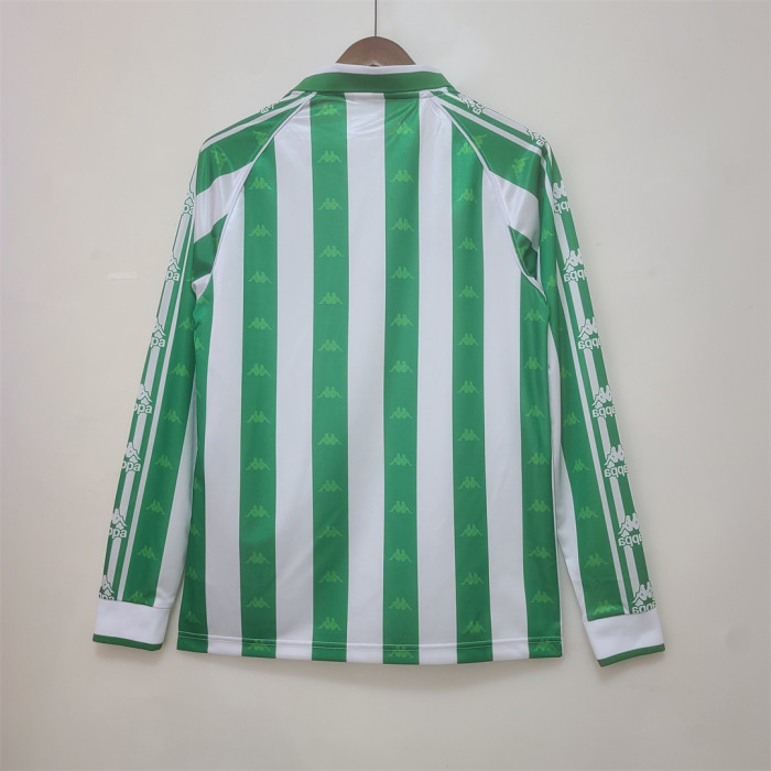 Long Sleeve Retro Jersey 1995-1997 Real Betis Home Soccer Jersey Vintage Camisetas de Futbol