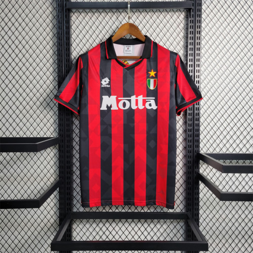 Retro Jersey 1993-1994 AC Milan Home Soccer Jersey Vintage Maillot de Foot