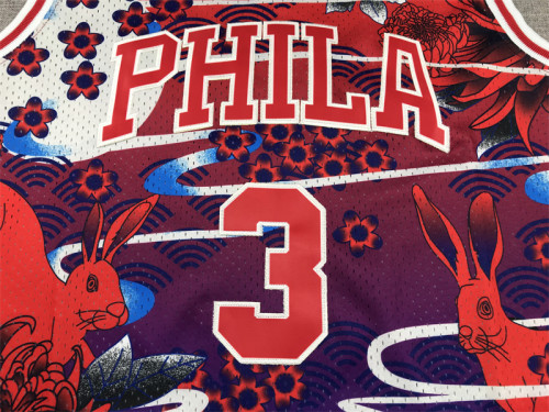 Mitchell&ness 1996-97 Philadelphia 76ers Rabbit Edition Basketball Shirt 3 IVERSON Classic NBA Jersey