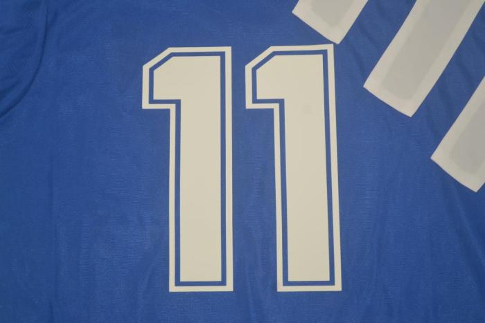Retro Jersey 1992-1993 Real Zaragoza 11 Away Blue Soccer Jersey Vintage Camisetas de Futbol