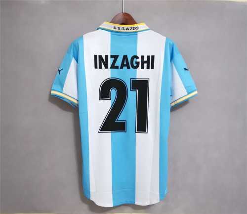 Retro Jersey 1999-2000 Lazio Home Soccer Jersey 21 INZAGHI Football Shirt