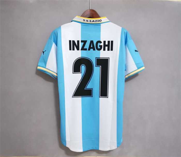 Retro Jersey 1999-2000 Lazio Home Soccer Jersey 21 INZAGHI Football Shirt