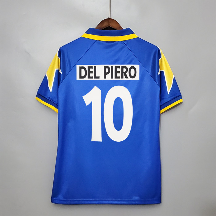 Retro Jersey 1995-1997 Juventus Away Blue Soccer Jersey 10 DEL PIERO Vintage Football Shirt