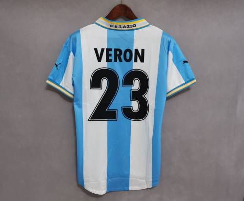 Retro Jersey 1999-2000 Lazio Home Soccer Jersey 23 VERON Football Shirt
