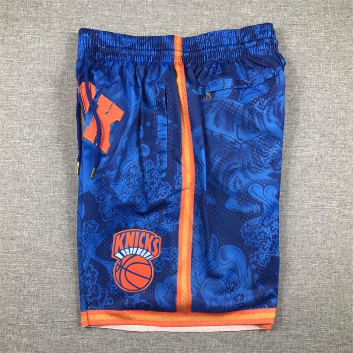 with Pocket New York Knicks NBA Shorts Tiger Edition Basketball Shorts