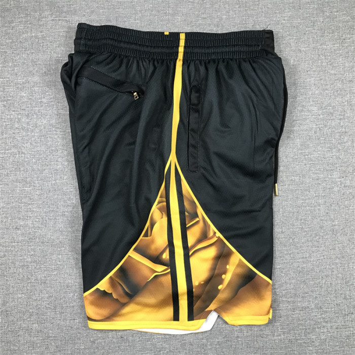 with Pocket 2023 Golden State Warriors NBA Shorts City Edition Olive/Gold Basketball Shorts