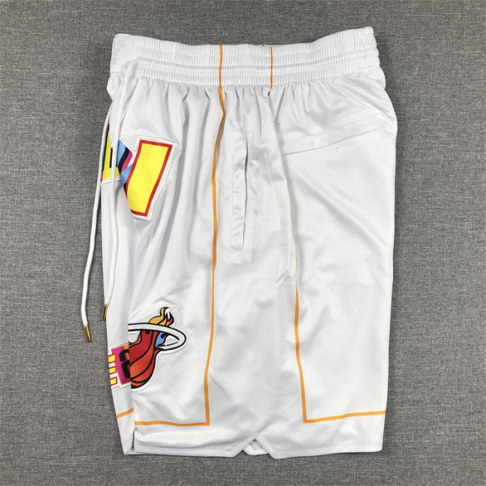 with Pocket 2023 Maimi Heat NBA Shorts City Edition White Basketball Shorts