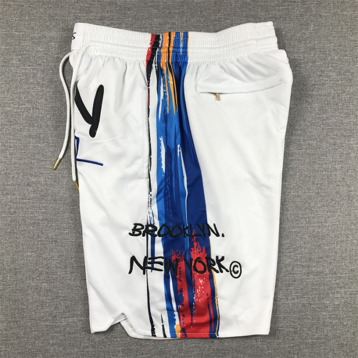 with Pocket 2023 Brooklyn Nets NBA Shorts City Edition White Basketball Shorts