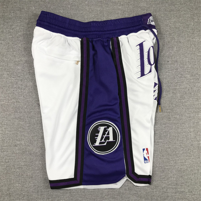 with Pocket 2023 Los Angels Lakers NBA Shorts City Edition White/Purple Basketball Shorts