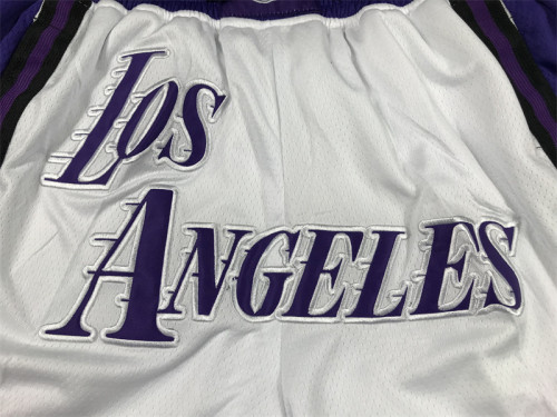 with Pocket 2023 Los Angels Lakers NBA Shorts City Edition White/Purple Basketball Shorts