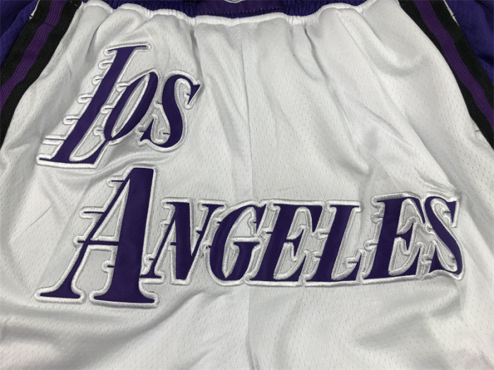 with Pocket 2023 Los Angels Lakers NBA Shorts City Edition White/Purple Basketball Shorts