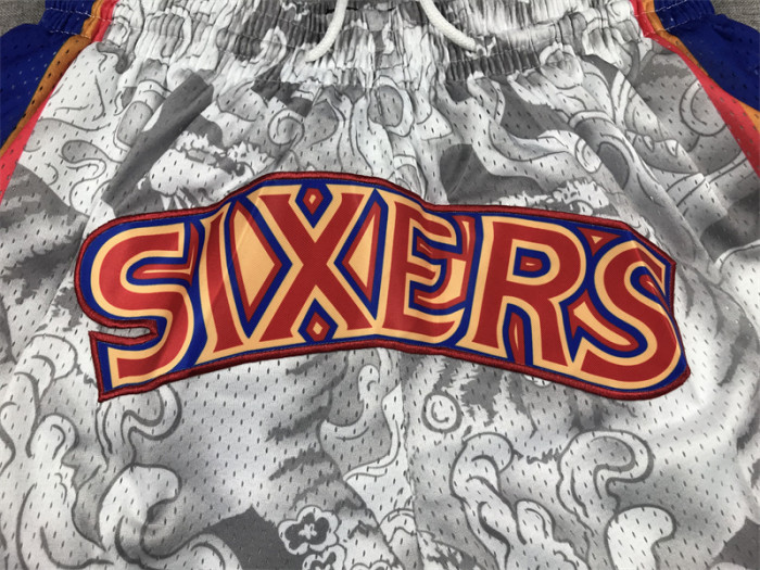 with Pocket Philadelphia 76ers NBA Shorts Tiger Edition Basketball Shorts