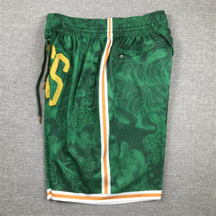 with Pocket Boston Celtics NBA Shorts Tiger Edition Basketball Shorts
