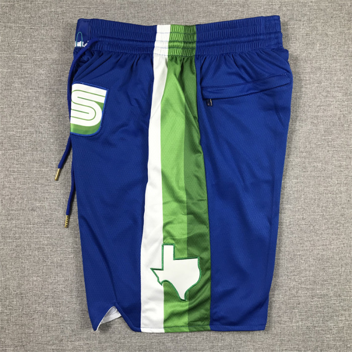 with Pocket 2023 Dallas Mavericks NBA Shorts City Edition Blue Basketball Shorts
