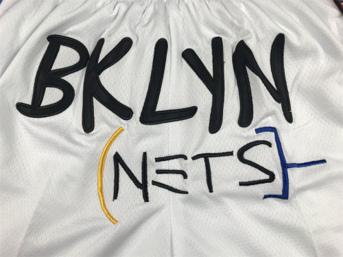with Pocket 2023 Brooklyn Nets NBA Shorts City Edition White Basketball Shorts