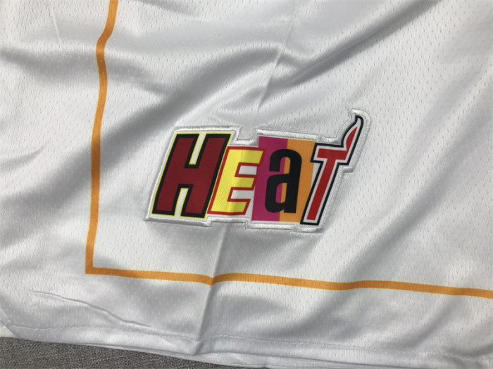 with Pocket 2023 Maimi Heat NBA Shorts City Edition White Basketball Shorts