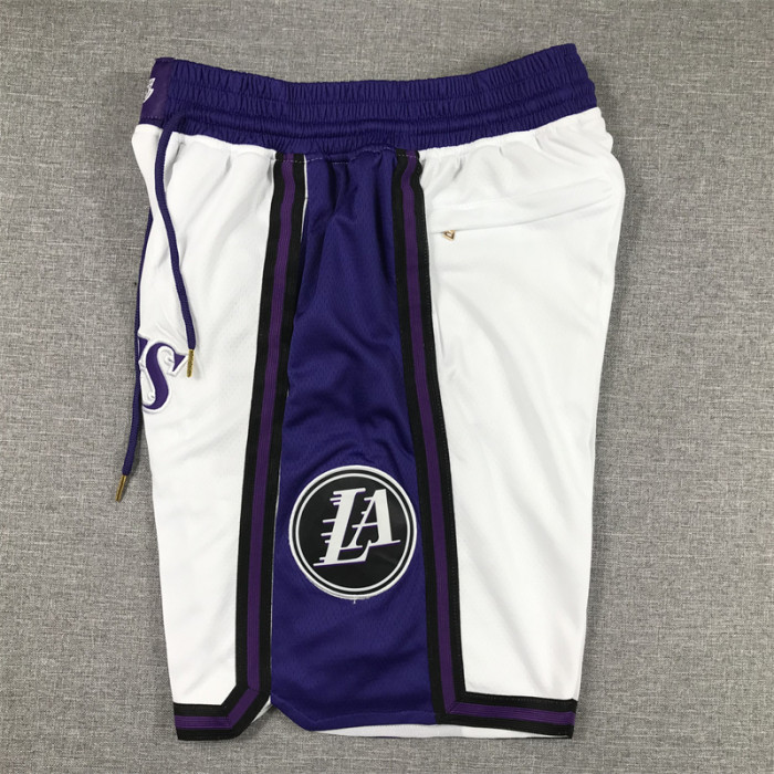 with Pocket 2023 Los Angels Lakers NBA Shorts City Edition White/Purple Basketball Shorts