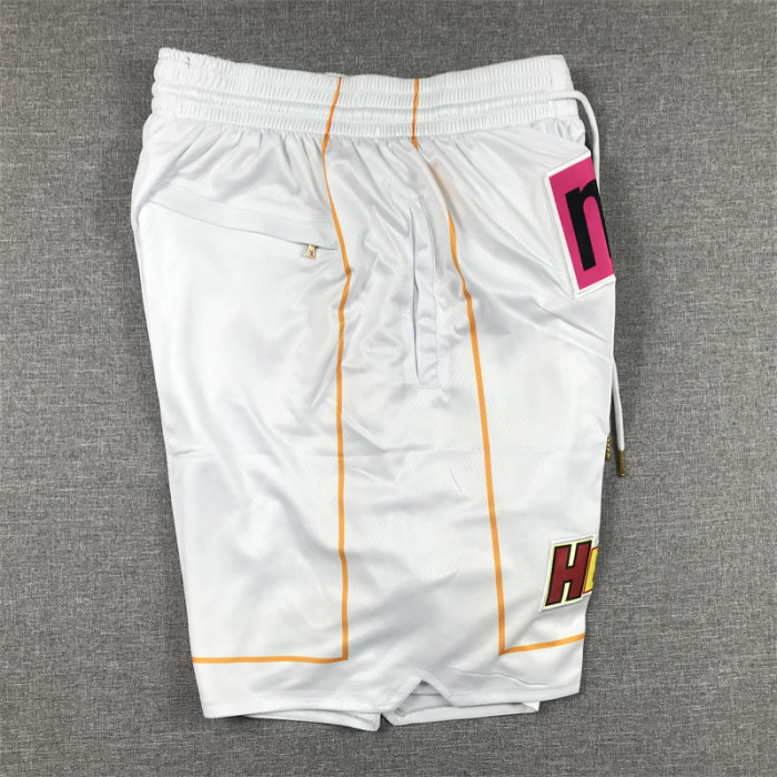 with Pocket 2023 Maimi Heat NBA Shorts City Edition White Basketball Shorts