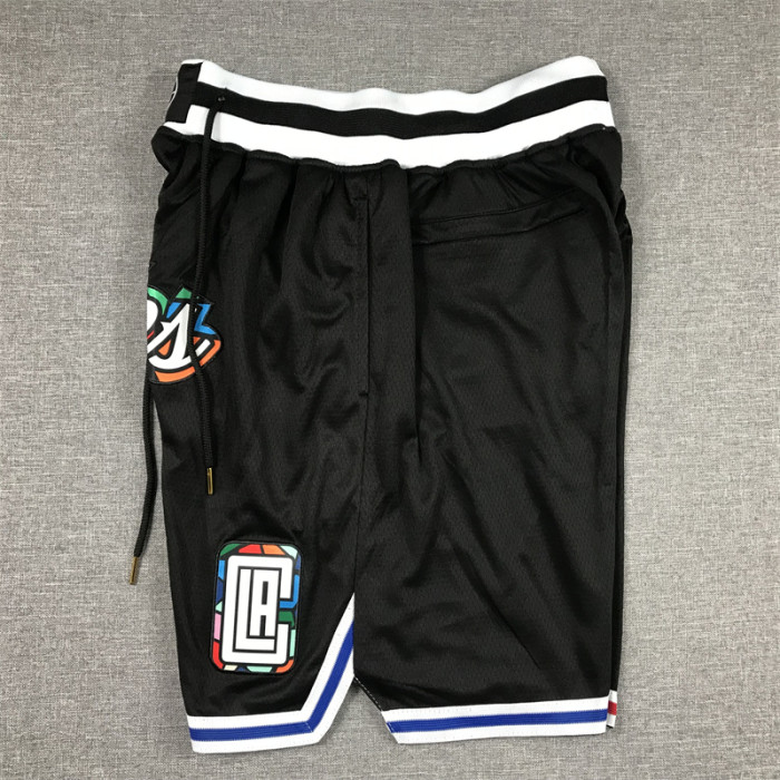 with Pocket 2023 Los Angeles Clippers NBA Shorts City Edition Black Basketball Shorts