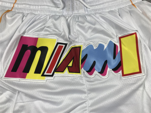 with Pocket 2023 Maimi Heat NBA Shorts City Edition White Basketball Shorts