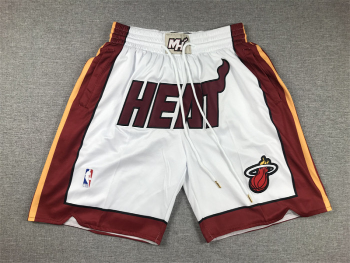 with Pocket Miami Heat NBA Shorts White Basketball Shorts