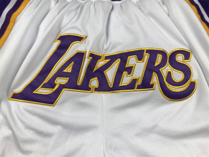 with Pocket Los Angeles Lakers NBA Shorts White Basketball Shorts