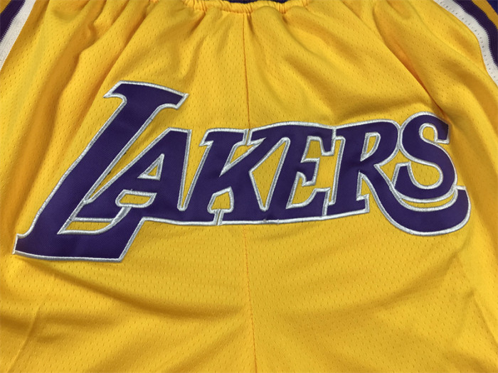 with Pocket Los Angeles Lakers NBA Shorts Yellow Basketball Shorts