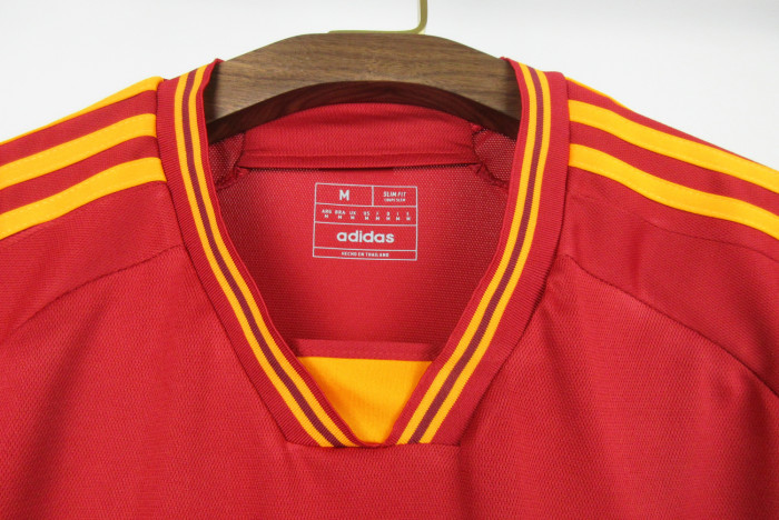 without Sponor Logo Fans Version 2023-2024 AS Roma Home Soccer Jersey Football Shirt