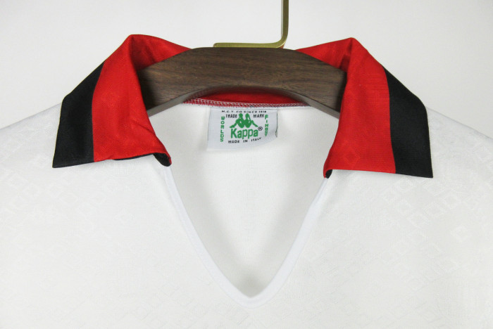 Retro AC Maillot 1989-1990 AC Milan Champions League Away White Vintage Soccer Jersey