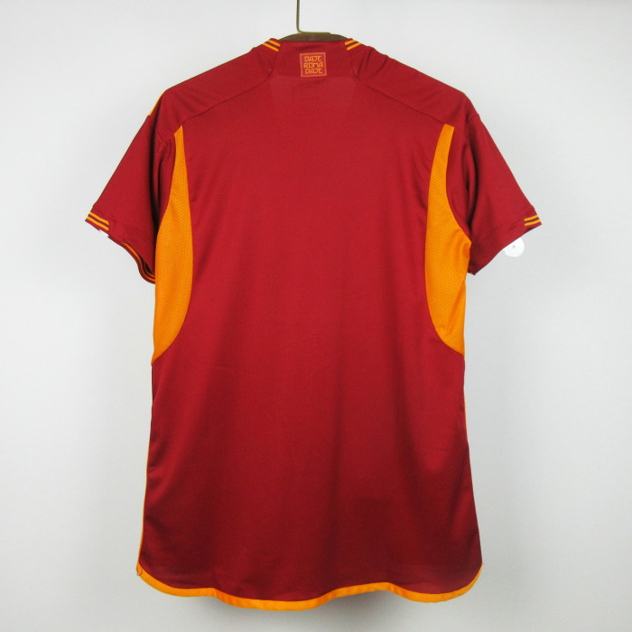 without Sponor Logo Fans Version 2023-2024 AS Roma Home Soccer Jersey Football Shirt