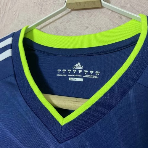 Long Sleeve Retro Jersey 2010-2011 Real Madrid Away Blue Vintage Soccer Jersey Football Shirt