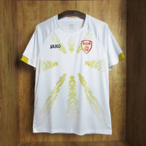 Fans Version 2023-2024 North Macedonia Away White Soccer Jersey