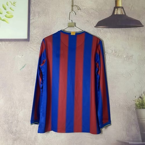 Retro Jersey Long Sleeve 2009-2010 Barcelona Home Soccer Jersey Vintage Football Shirt