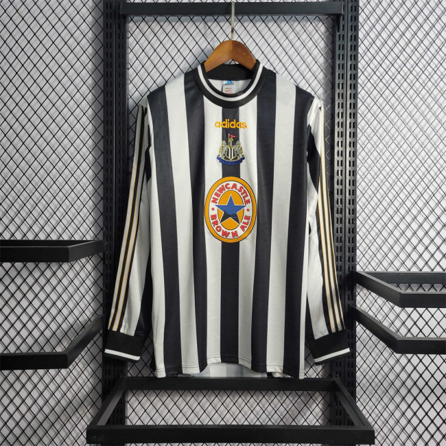 Long Sleeve Retro Jersey 1997-1999 Newcastle United Home Soccer Jersey Vintage Football Shirt