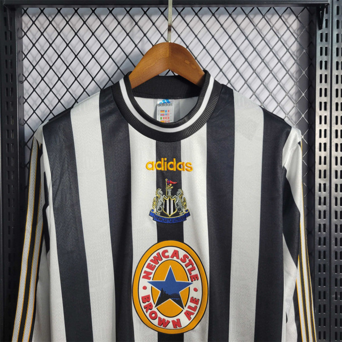 Long Sleeve Retro Jersey 1997-1999 Newcastle United Home Soccer Jersey Vintage Football Shirt