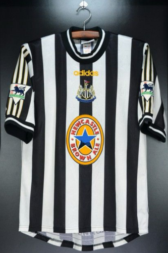 with EPL Patch Retro Jersey 1997-1999 Newcastle United Home Soccer Jersey Vintage Football Shirt