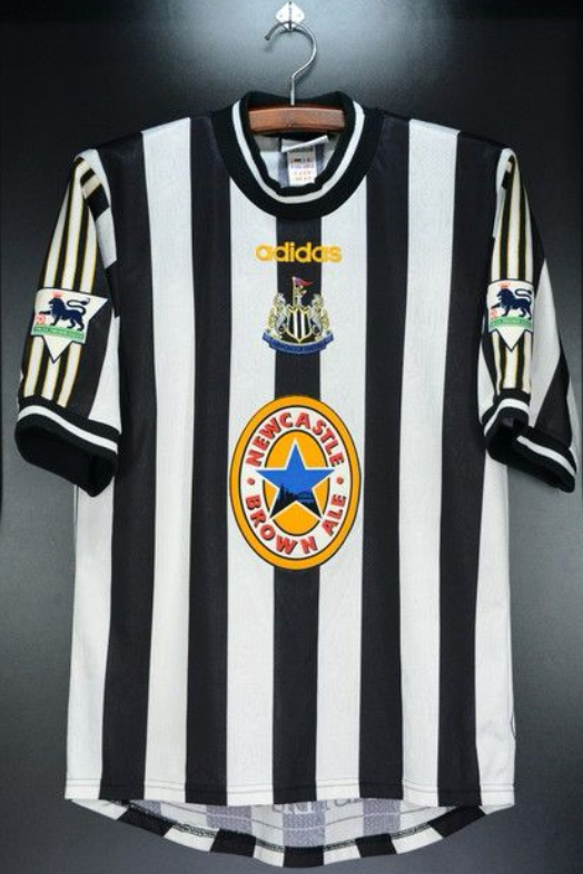 with EPL Patch Retro Jersey 1997-1999 Newcastle United Home Soccer Jersey Vintage Football Shirt