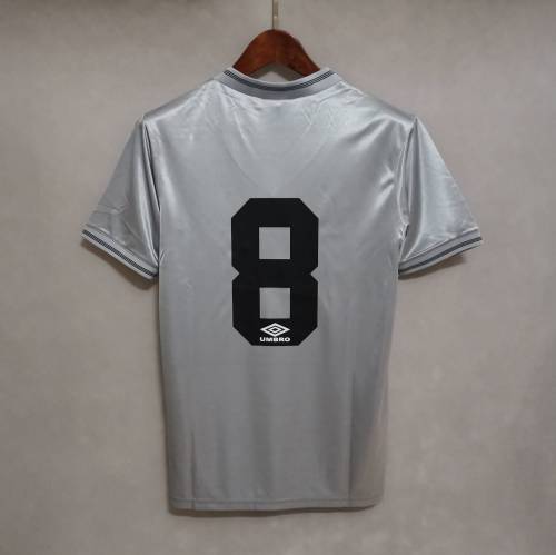 Retro Jersey 1986-1987 Newcastle United 8 Away Grey Soccer Jersey Vintage Football Shirt