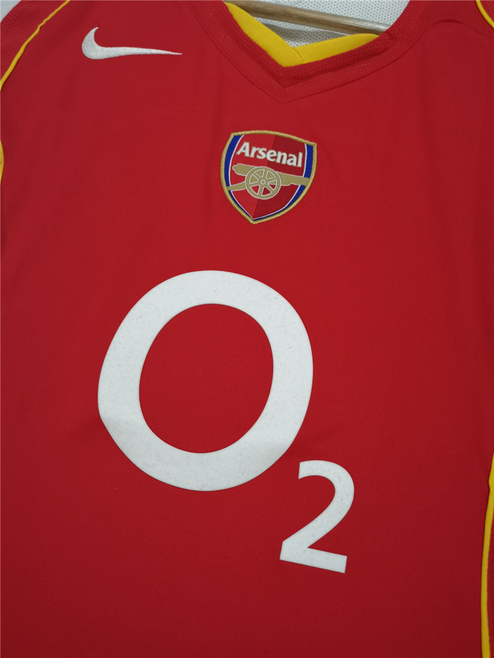 Long Sleeve Retro Jersey 2004-2005 Arsenal Home Soccer Jersey Vintage Football Shirt