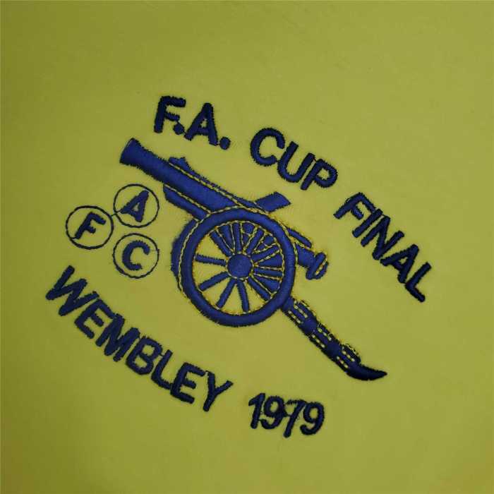 Long Sleeve Retro Jersey 1979 Arsenal Fa cup final Yellow Soccer Jersey Vintage Football Shirt