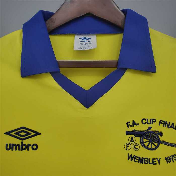 Long Sleeve Retro Jersey 1979 Arsenal Fa cup final Yellow Soccer Jersey Vintage Football Shirt