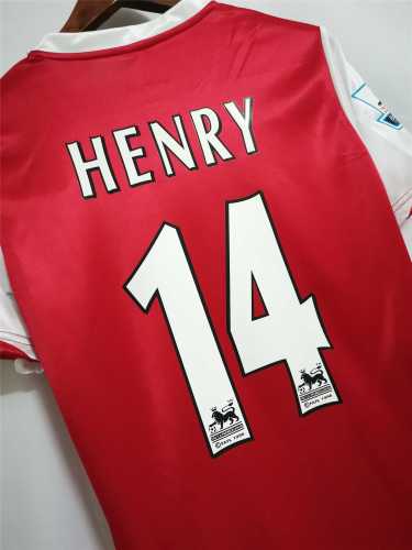 with EPL Patch Retro Jersey 2006-2007 Arsenal HENRY 14 Home Soccer Jersey Vintage Football Shirt