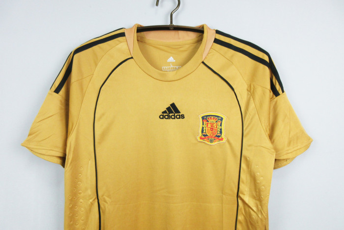 Retro Jersey 2008 Spain Away Golden Soccer Jersey Camiseta de España Football Shirt