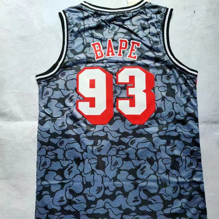 Mitchell&ness 1993 Miami Heat 93 BAPE Grey NBA Jersey Basketball Shirt