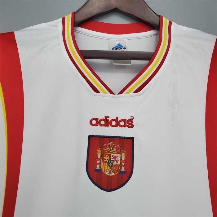 Retro Jersey 1996 Spain Away White Soccer Jersey Vintage Camiseta de España Football Shirt